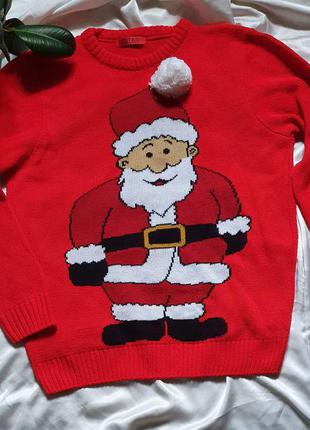 Шикарний новорічний светр з дідом морозом.