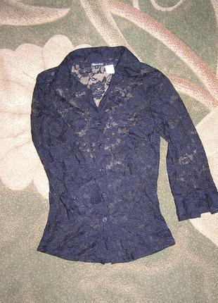 Блузка рубашка прозрачная гипюровая мande5 фото