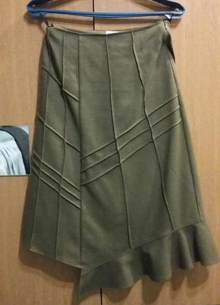 Оригинальная ассиметричная теплая юбка