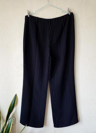 Новые с биркой черные брюки с высокой талией m&amp;s в серебристую полоску на высокий рост 16973 фото