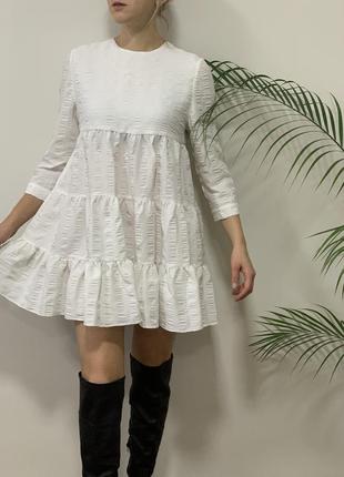 Платье свободного кроя бейбидол длинны мини zara плаття вільного крою довжини міні бейбідол