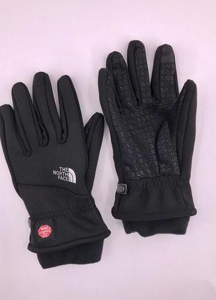 Рукавички the north face winter black / зе норт фейс / чорні / зимові з сенсорним пальцем