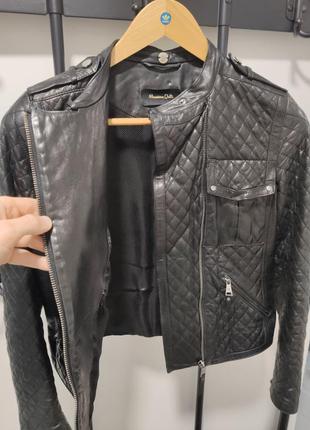 Кожаная куртка massimo dutti 2