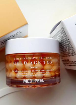 Антивіковий капсульний крем з золотом medi-peel gold age tox cream - 50 мл