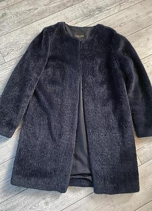 Темно-синя шубка mohito