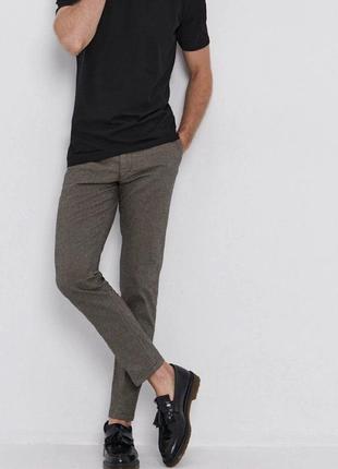 Брюки мужские шкрстянные зауженные h&m- m,l