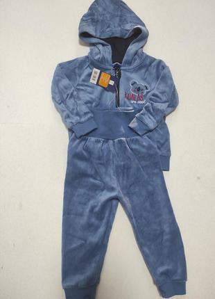 Велюровый костюм lupilu  74-80. кофта и штаны