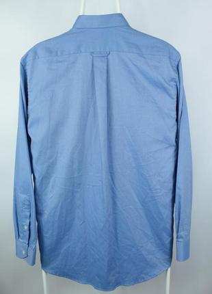 Оригинальная классическая рубашка lacoste regular fit blue shirt6 фото