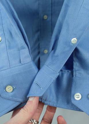 Оригинальная классическая рубашка lacoste regular fit blue shirt5 фото