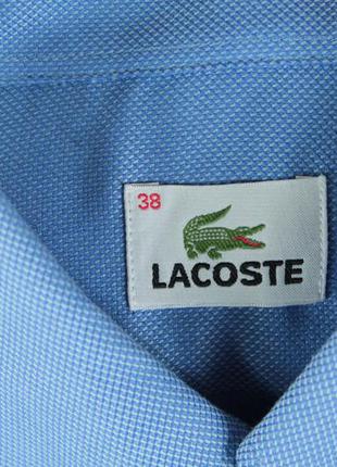 Оригинальная классическая рубашка lacoste regular fit blue shirt3 фото