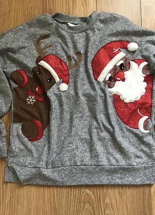 Clockhouse продам свитер с новогодним принтом