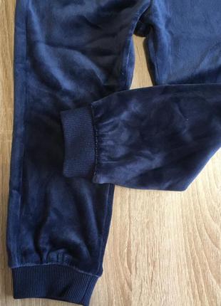 Велюровые штанишки с манжетами и поясом -резинкой3 фото