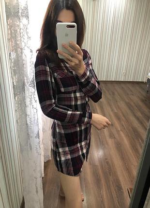 Платье рубашка в клетку 4