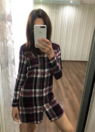 Платье рубашка в клетку