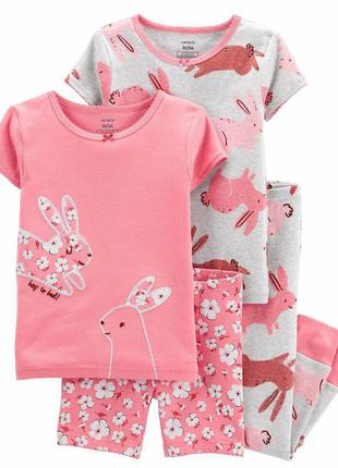 Піжама для дівчинки картерс carter ' s футболка шорти кавуни зайчики
