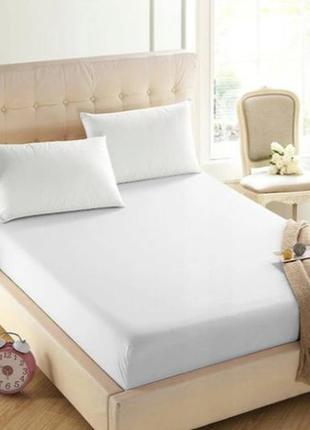 Простынь на резинке фланель белый almira mix