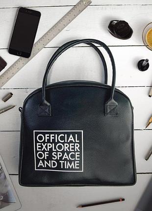 Сумка с принтом oxford official explorer of space and time 32x30x9 см