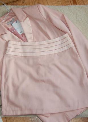 Новий!ошатний костюм в кольорі пудра/подовжений блейзер/спідниця– міні asos6 фото