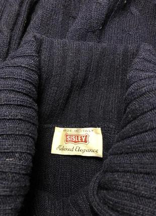 Темносиний свитер с горлом шерсть5 фото