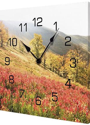 Годинники настінні на полотні українські гори 35х35х4,2 см (ch_k_ukr025)