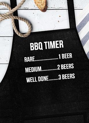Кухонный фартук с надписью, хлопок, bbq timer 75х51 см