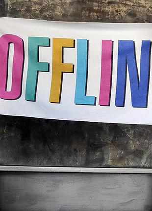 Рушник великий з принтом offline 150x70 см (plb_21j026)