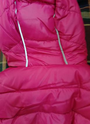 Утепленное стеганое пальто для девочки, цвет малиновый 98 р7 фото