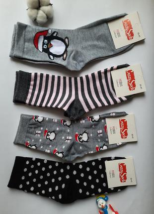 Набор 4 шт. носки женские высокие новогодние crazy socks1 фото