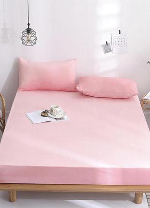 Простирадло на резинці фланель яскраво рожевий almira mix