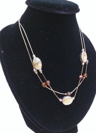 Гарне намисто m&s , перламутр. під золото.