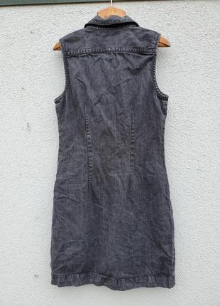 Шикарное брендовое джинсовое платье сарафан на молнии для девочки  13-14 лет4 фото