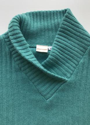 Вовняний светр кольору лазурі бірюзи вінтаж4 фото