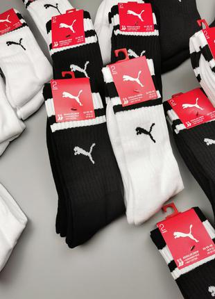 Теплые высокие носки puma crew heritage stripe socks 907944_02 оригинал 2 пары