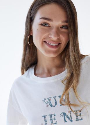 Довга піжама з органічної бавовни кольору слонової кістки women'secret4 фото