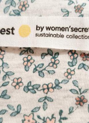 Довга піжама з органічної бавовни кольору слонової кістки women'secret7 фото
