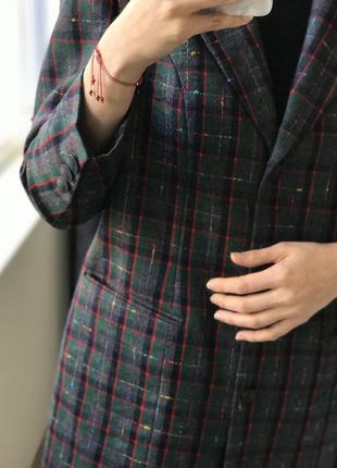 Винтажный шикарный шерстяной пиджак в клетку германия винтаж4 фото