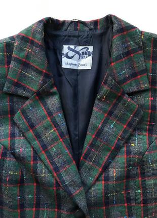 Винтажный шикарный шерстяной пиджак в клетку германия винтаж6 фото