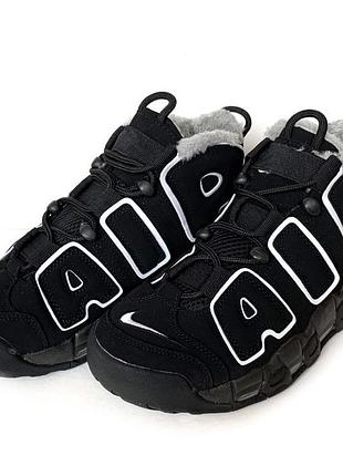 Мужские высокие зимние кроссовки nike Drift air more uptempo "winter с мехом #найк