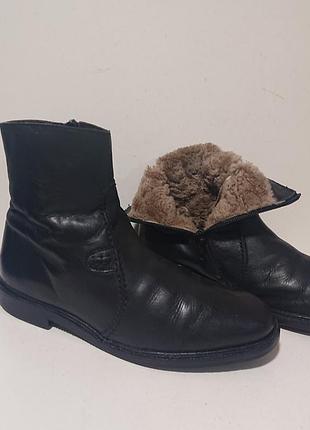 Зимние винтажные  кожаные ботинки. германия.