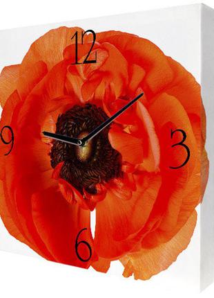 Годинники настінні на полотні мак 35х35х4,2 см (ch_o_14i004)