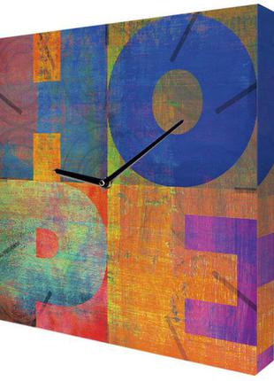 Годинники настінні на полотні hope 35х35х4,2 см (ch_o_14i006)