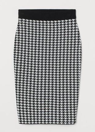 Шикарная трендовая юбка в принт "гусиная лапка" бренда h&m2 фото