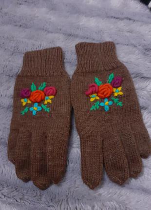 В'язані рукавички 6-8лет