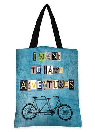 Сумка женская тканевая original i want to have adventures 40x45 см (sv_lv024_bl)