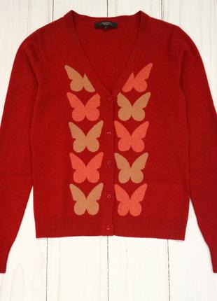 Кофта кардиган на пуговицах, принт бабочки, max mara weekend, s-m-l