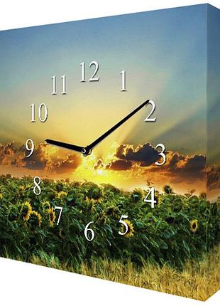 Годинники настінні на полотні україна 35х35х4,2 см (ch_o_ukr010)