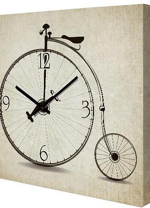 Годинники настінні на полотні ретро велосипед 35х35х4,2 см (ch_p_14i009)