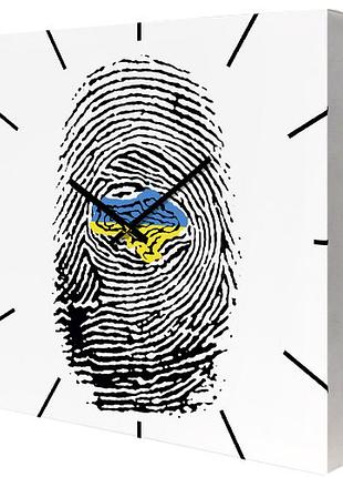 Годинники настінні на полотні україна 35х35х4,2 см (ch_p_ukr043)