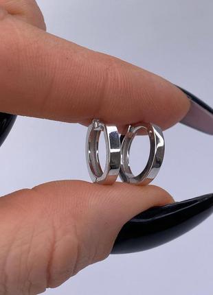Срібні сережки, каблучки, минимализм геометрія, 925