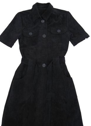 Платье школьное  вельветовое для девочки 9655  черное 146